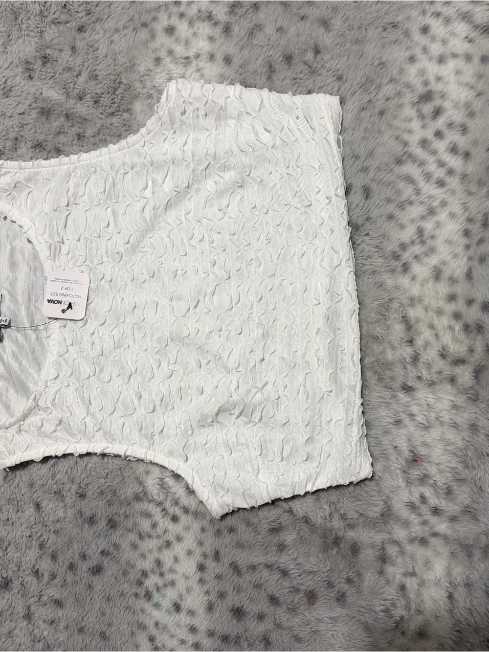 Fashion Nova White Textured Two-Piece Cutout Jumpsuit - Picture 4 of 7